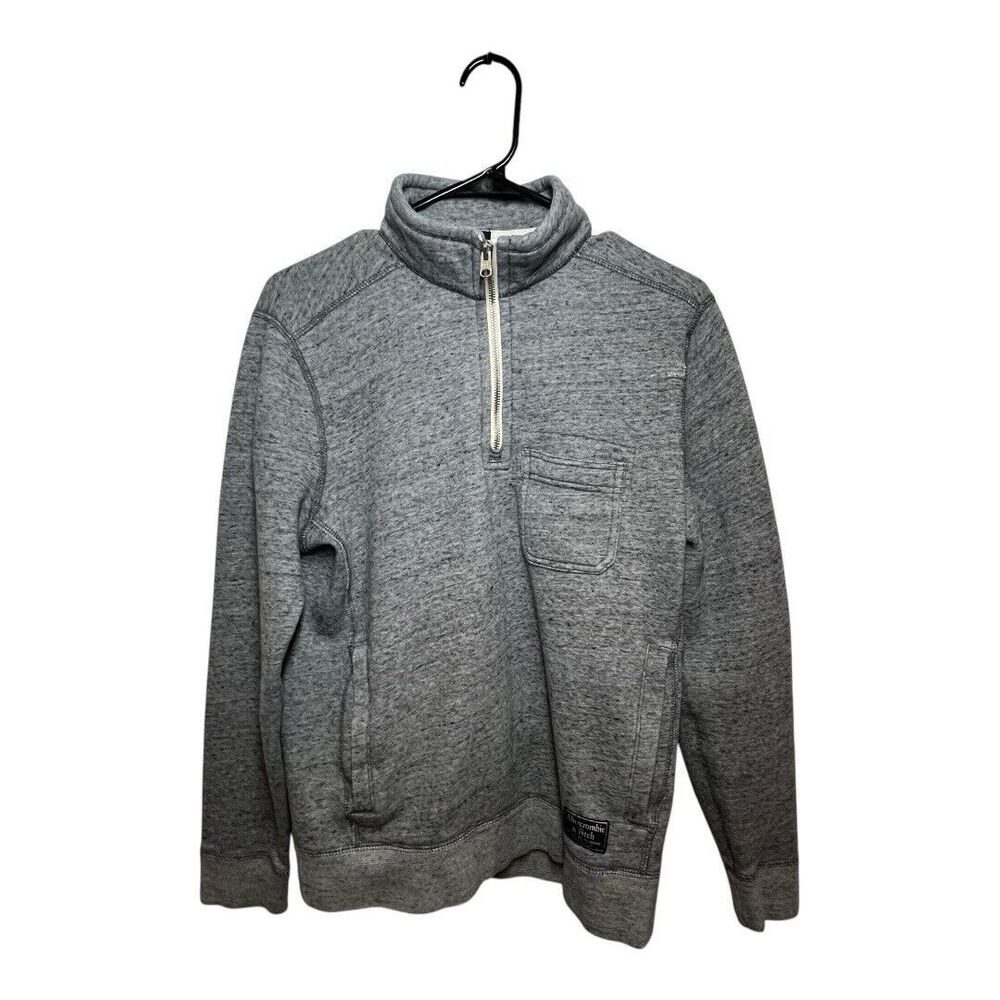Abercrombie & Fitch Gray Soft 1/4 Fleece Sweater Adult Small Pullover Preppy